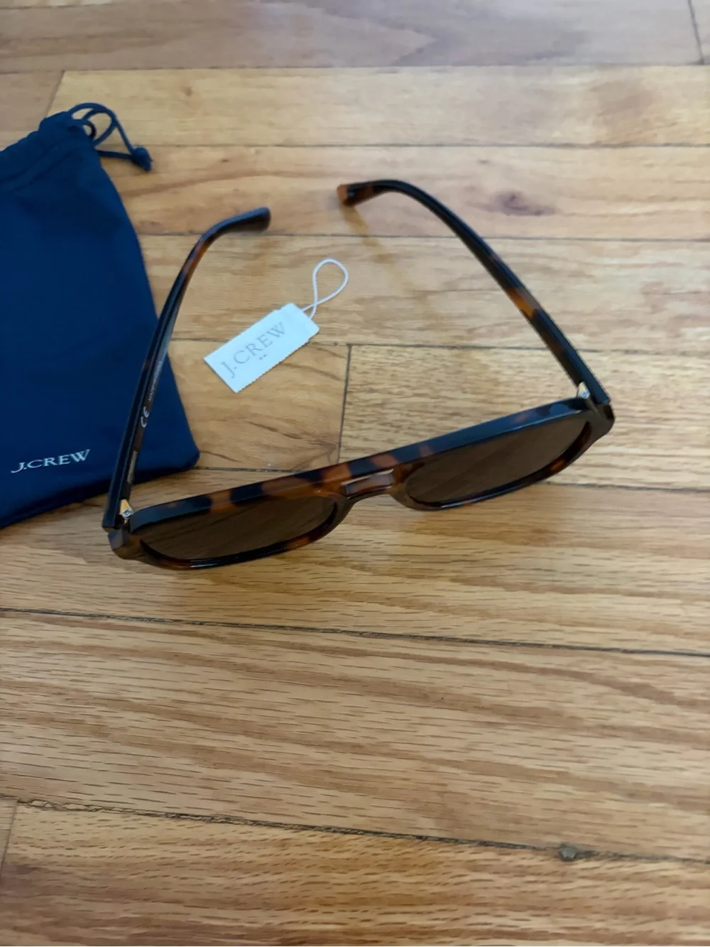 J. Crew Tortoiseshell Aviator Sunglasses - Dark Brown Lenses